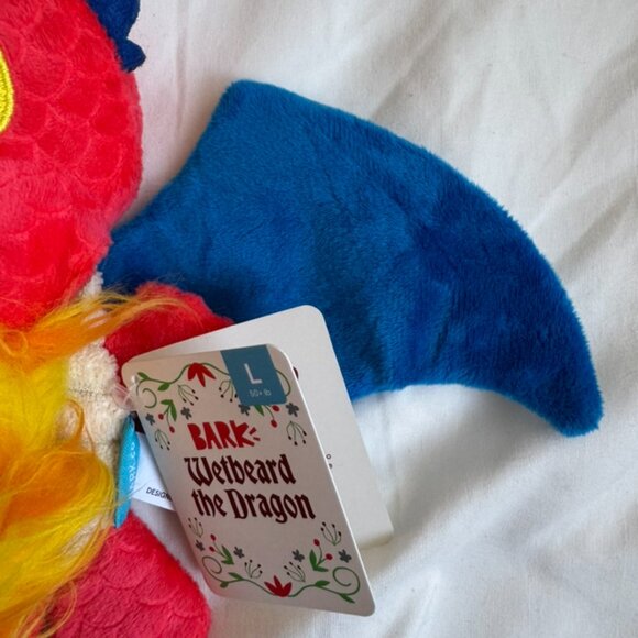 NWT Bark Box WETBEARD THE DRAGON Plush Dog Toy, Blue + Red, Large (50+ lbs) - Picture 6 of 15